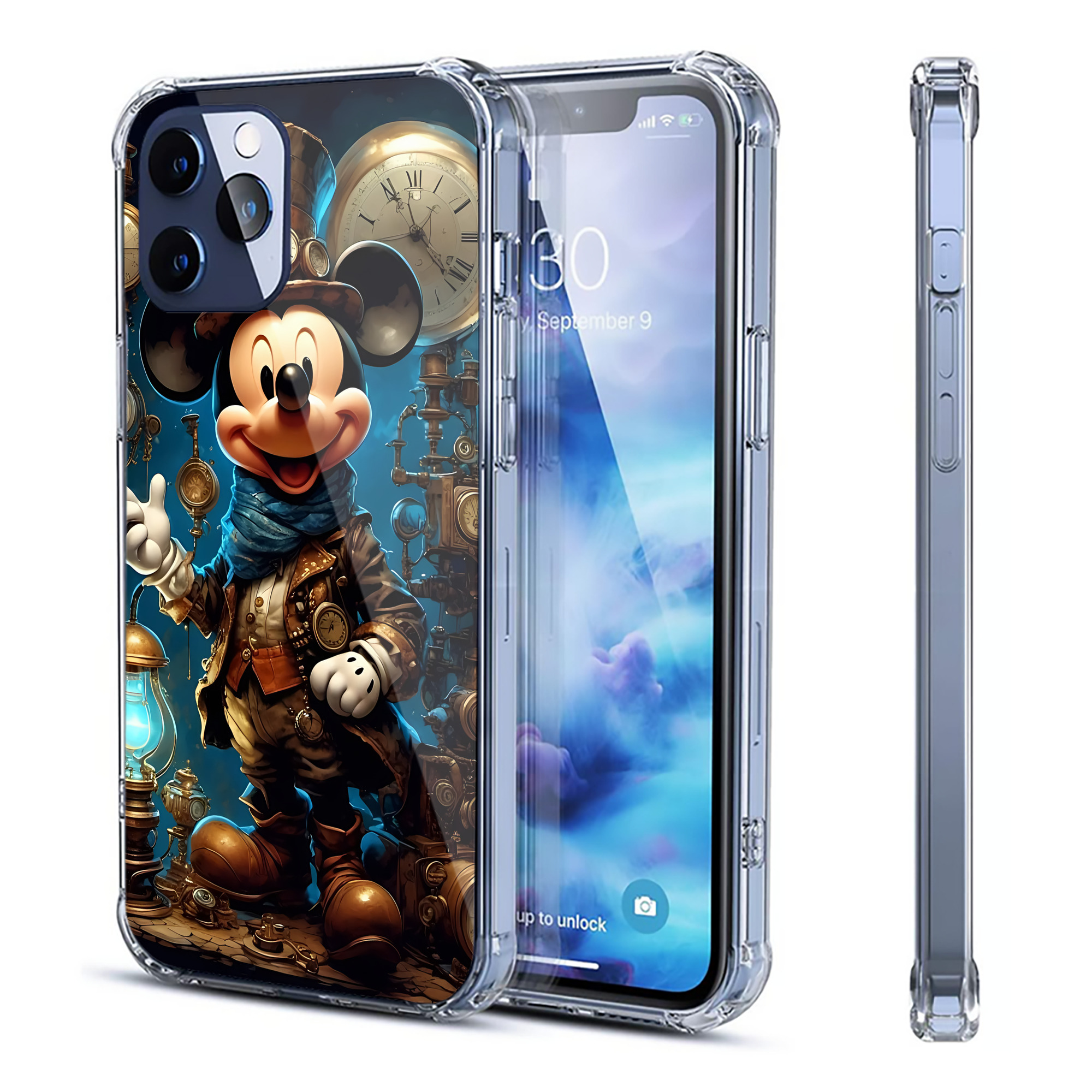 （画像用） ミッキーマウス Mickey Mouse 【iPhone 12シリーズ対応】透明スマホケース（クリアソフトケース）